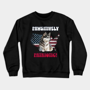 4th of July Independence Day Patriotic Siberian Husky Funny Design for Dog Lovers Crewneck Sweatshirt